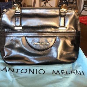 Antonio Melani Black Leather Tote